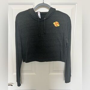 American Apparel Cropped Gray Hoodie with Saturn Logo